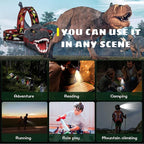Dysaim Kids Headlamp,Dinosaur Headlamp for Kids LED Head Lamp Camping Gear Flashlight,Hiking Accessories Headlight,Ideal Gift Toys Suitable for Reading Birthday Halloween Xmas Party