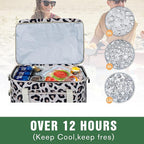 Soft Collapsible Insulated Sided Cooler - 60 Can Large Leakproof Picnic Beach Meal Prep Portable Travel Cooler for Shopping, Kayaking, Road Trips