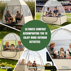 Sports Tent with 4-Side Clear PVC, 1-3 Persons All Weather Bubble, Instant Sun Rain, No Condensation, Spacious Interior, Ultra Visibility, for Sports Events Camping Fishing Cheering
