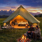 YOLENY Bell Tent, Yurt Tent 4/6/8/10 Person 4 Season Waterproof Glamping Tents w/Stove Jack for Family Camping Outdoor Party, Glamping Tents for Camping - 10/13.1/16.4FT