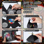 Simgoing 24 Sets Mandala Crafts with LED Candle Light Mandala Flower Tissue Paper Crafts Kits DIY Your Own Suncatchers Lanterns Hanging for Home Birthday Party Decoration Gifts Art Activities