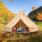 VEVOR Canvas Tent Bell, Yurt 4 Seasons for Camping with Stove Jack, Breathable Holds up to 4 People, Family Camping Outdoor Hunting Party