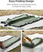 Acacia 4" Thick Self Inflating Sleeping Pad with Foam, Innovative Y-Shaped Telescopic Structure, Ultraportable Camping Air Mattress with Pump Sack, Easy Roll Up Sleep Bed for Travel Tent Car
