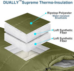 0 Degree Mummy Sleeping Bags for Adults Camping | XXL Big and Tall 3-4 Season Warm Cool | Cold Weather Winter Sleeping Bag w. Compression Sack Youth | Side Sleeper Friendly