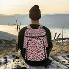 Leopard Pink Cooler Backpack Insulated Waterproof Leak Proof Beach Cooler Bag Lightweight Lunch Picnic Camping Backpack Cooler for Men and Women