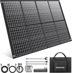 100W Portable Solar Panel, Foldable Monocrystalline Solar Charger with 18V DC & USB Outputs, IP65 Waterproof Folding Solar Panels for Portable Power Station, Camping, RV, Off-Grid, Hiking