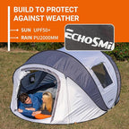 EchoSmile Instant Pop Up Camping Tent, 2/4/6 Person, Easy Setup Tent, Water Resistant Dome, Portable with Carry Bag
