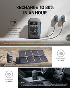 Anker SOLIX C300 DC Power Bank Station with Car Charging Cable, Outdoor 288Wh, Portable Power Station, LiFePO4 Battery, 300W Solar Generator, for Camping, Traveling, and Emergencies