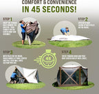 CLAM Pop Up Screen Tent, Outdoor Camping Gazebo Canopy, Escape, 11.5', Green - Heavy-Duty Portable Screened Shelter with Netting for Beach, Patio, and Backyard
