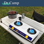 20000 BTU power outdoor camp yard hiking camping propane stove cooker grill with CSA listed regulator and gas hose, white color