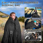 ATEPA Down Sleeping Bag for Adults, 650FP Recycled 30°F 35°F 40°F 45°F 3 Season Wearable Ultralight Packable Compact Sleeping Bags with Compression Sack for Backpacking Camping Hiking