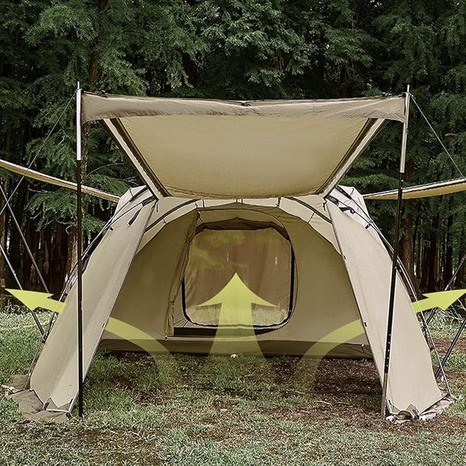 Outdoor Camping Tent Rain and Sun Protection Tunnel Tent Family Tent for Hiking Backpacking Traveling