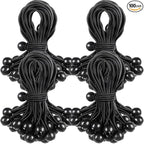 100 Pcs 6 Inch Ball Bungee Cords Tarp Tie Downs Bungee Cords with Balls Heavy Duty Outdoor Tarp Straps for Canopy Shelter Camping Cargo Tent Poles UV Resistant