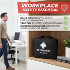 M2 BASICS Premium 300 Piece Professional First Aid Kit, 40 Unique Items, Durable Carry Bag for Home, Car, Business, Travel & Vehicle