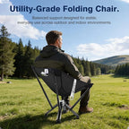 Utility-Grade Folding Chair — Stable One-Piece Structure, Authorized Folding Structure Patent, Balanced Aluminum Support, Compact & Portable Chair for Camping, Fishing & Everyday Outdoor Use
