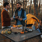 Square Folding Card Table with Adjustable Height (12" & 26"), Black Portable Metal Mesh Table for Camping, BBQ, Picnic, Game, Patio & Indoor Use, Fits 2–4 People, Lightweight 7.6 lb, Supports 66 lb