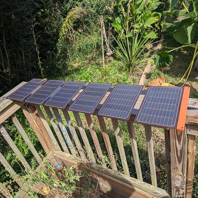 FlexSolar 60W Foldable Solar Panel, Portable Solar Charger with USB-C/USB-A QC3.0/DC 20-28V Port, IP67 Waterproof Solar Panel for RV Camping Backpacking Compatible with Phone Small Power Station