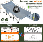 XXL Camping Cot with Comfortable Mattress Caping cots for Adults 32 Inches Wide Oversize Cots for Sleeping Camping Bed Folding Cot Heavy Duty with Carry Bag Outdoor Indoor