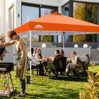 EAGLE PEAK Pop Up Canopy Tent with Wheeled Carry Bag, 8 Stakes, 4 Ropes, 4 Weight Bags, Easy Set Up Tent Canopy, 12x12 ft, 144sqft of Shade, Orange