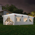 EROMMY Outdoor Party Tent 10x30 FT, Waterproof Canopy with 6 Removable Sidewalls and 2 Zipper Doors for Weddings, Events, Backyard Parties, White