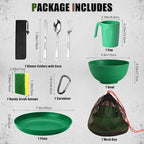 Scout Camping Mess Kit for Person Boy Scout Dishes Set Girl Scout Mess Kit with Mesh Bag Reusable Light Weight Eating Utensils Plastic Camping Cutlery Set for Travel Camp