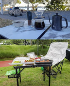 Titanker Folding Camping Table Small 2ft, Small Camp Table Portable with 50% Extra Space, Folding Picnic Table, Portable Beach Tables, Car Camping Essentials, Aluminum Light Solid