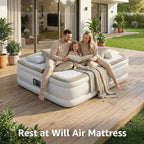 YENING Foam Full Size Air Mattress with Built in Pump Raised Double Blow up Bed Inflatable Camping Airbed 18 Inch Tall