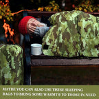 Tranqun 10 Packs Sleeping Bags Bulk for Adults Homeless Sleeping Bag Liner Waterproof Cold Weather for Charity Homeless Camping Hiking Backpacking Outdoor Activities