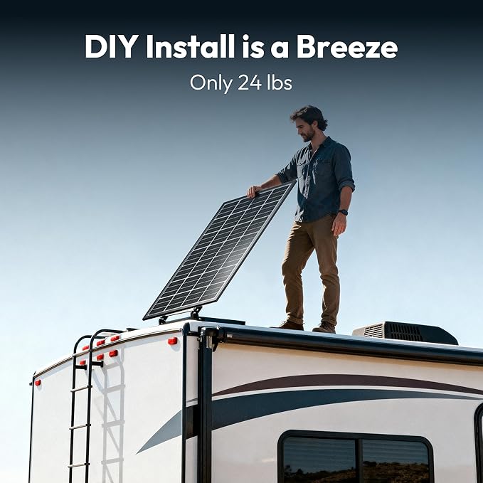 Epoch 200W Bifacial Solar Panels,16BB 12/24 Volt Monocrystalline Solar Panel, High-Efficiency Waterproof Solar Module for RV Camping, Boat, Marine,Off-Grid (200w Single)