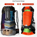 HOMIEE 50L Hiking Backpack Travel Bag Waterproof Camping Rucksack with Rain Cover Lightweight Backpacking Backpack