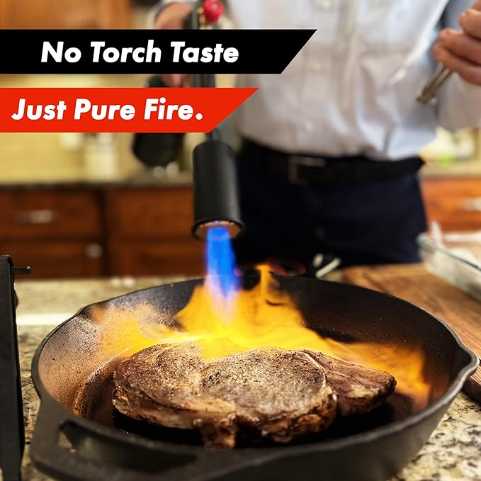 Grillblazer Su-VGun Propane Torch with Hose – High Power 240,000+ BTU Flame Thrower Gun for Instant, Steak Searing, Charcoal Ignition, Backyard BBQ, Campfire, Outdoor Cooking – Handheld Blowtorch