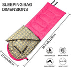 Desert & Fox Cotton Flannel Sleeping Bags with Pillow, 4 Season Warm & Cold Weather Envelope Compression Sack, Lightweight & Portable Backpacking Sleeping Bag for Outdoor Camping, Hiking, Traveling