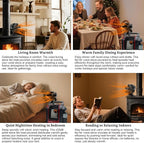 Wood Stove Fan Heat Powered, 6-Blade Thermoelectric Non-Electric Silent Operation Aluminum Fireplace Fan With Bracket Fixed On Propane Heater For Pellet Stoves Camping/Picnics/Indoor/Outdoor Black