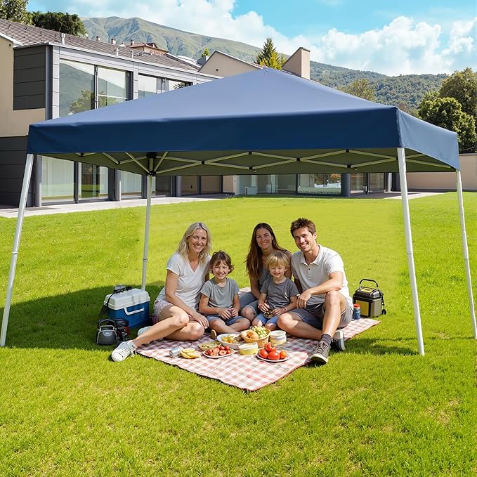 Canopy Tent 10x10, Pop Up Instant Sun Shade Shelter with Slant Leg for Events and Parties, Outdoor Portable Gazebo with Carrying Bag, Sunproof and Waterproof