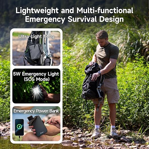 Portable Electric Water Filter - 0.01 Micron Outdoor Camping Water Purifier for Hiking, Camping Water Filtration System Survival,Travel and Emergency-Green