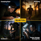 Headlamp, USB C Rechargeable Battery Powered Head Lamp LED Flashlight with Clip Magnetic Base, 1000 Lumens Zoomable Aluminum Headlamp IPX4 Waterproof for Hard Hat Working Running Hiking