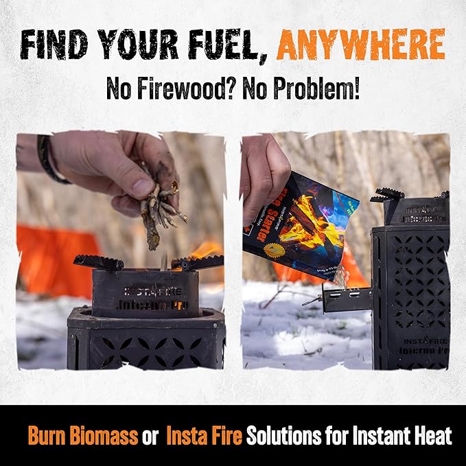 InstaFire Inferno Pro Outdoor Biomass Stove, Reaches 1,200 Degrees Fahrenheit, Outdoor Cooking, Compact Cooking Stove, Camp Stove, Survival Stove Portable Kit, Off-Grid, Biomass Portable Stove