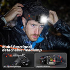 Headlamp Rechargeable 4Pack, 3000 Lumen Ultra-Light Bright Headlamp Flashlight, Clip-on Detachable Portable LED headlamp, 5 Mode Rechargeable Headlamps for Outdoor Camping Fishing
