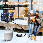 GasSaf 10FT 2 Stage Propane Regulator with Hose, Dual-Stage Propane Regulator for RV, Generator, Camp Stove, Gas Grill, and Heater - CSA Certified