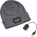 POWERCAP LED Hat Light 150 Lumens Rechargeable Fleece Beanie with Bright Built-in Headlamp Waterproof LED Warm One Size Cap