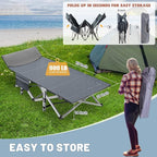 Slsy Folding Camping Cot for Adults with Pad, Padded Portable Sleeping Cots, Camp Bed with Carry Bag for Outdoor Travel, Beach, Hiking