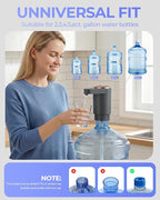 Water Jug Pump for 5 Gallon Bottle – Portable Electric USB-C Charging Dispenser, Dual Powerful Motors, Fast Flow, Fits 2-5 Gallon Jugs – Ideal for Home, Office, Camping, RV, Gray
