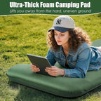 Memory Sleeping Pad, 3.1" Self Inflating Sleeping Pad for Camping, Easy Inflate & Deflate, Portable Foam Mattress with Pillow, 9.5 R-Value Insulated Sleeping Mat for Backpacking, Car, Travel, Tent