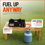 Portable Camping Stove with Plastic Suitcase 3000W Butane or Propane Fuel Compatable (Propane Adapter not Included), Automatic Ignition, Precise Heat Control, for Camping, Hiking, and Outdoor Cookwing