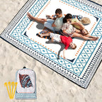Beach Blanket Waterproof Sandproof Beach Mat 79" X 83"/10'x9'for 2-8 Adults Quick Drying Outdoor Picnic Mat Beach Accessories for Travel, Camping, Hiking