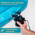 Inflatable Toddler Travel Bed with Electric Pump – Portable Toddler Bed & Toddler Air Mattress for Kids 2-7, Blow Up Bed for Camping, Travel & Sleepovers with Safety Bumpers
