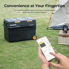 BougeRV 12 Volt Car Refrigerator, CRD2 52 Quart Portable Fridge Freezer with APP Control, -4℉ to 68℉ Dual Zone Compressor Electric Cooler 12/24V DC, 110~240V AC for Overlanding, Camping, RV, Truck