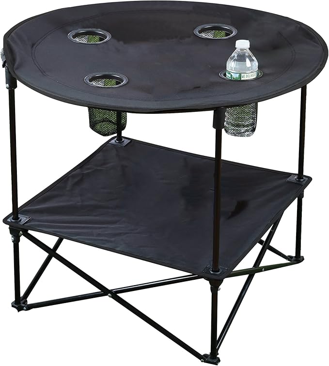 Eunicole Camping Table Portable Camping Side Table for Outdoor Picnic, Beach, Games, Camp, & Patio Tables Folding with Carry Case for Travel & Storage (Black), One Size (FT-Black)
