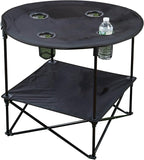Eunicole Camping Table Portable Camping Side Table for Outdoor Picnic, Beach, Games, Camp, & Patio Tables Folding with Carry Case for Travel & Storage (Black), One Size (FT-Black)