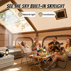 Inflatable Tent with Skylight, Quick Setup Blow Up Tents with Pump, Hot Tent with Stove Jack, Waterproof Oxford Inflatable House for Camping, Air Glamping Tents for Camping Adult 4-6 Person